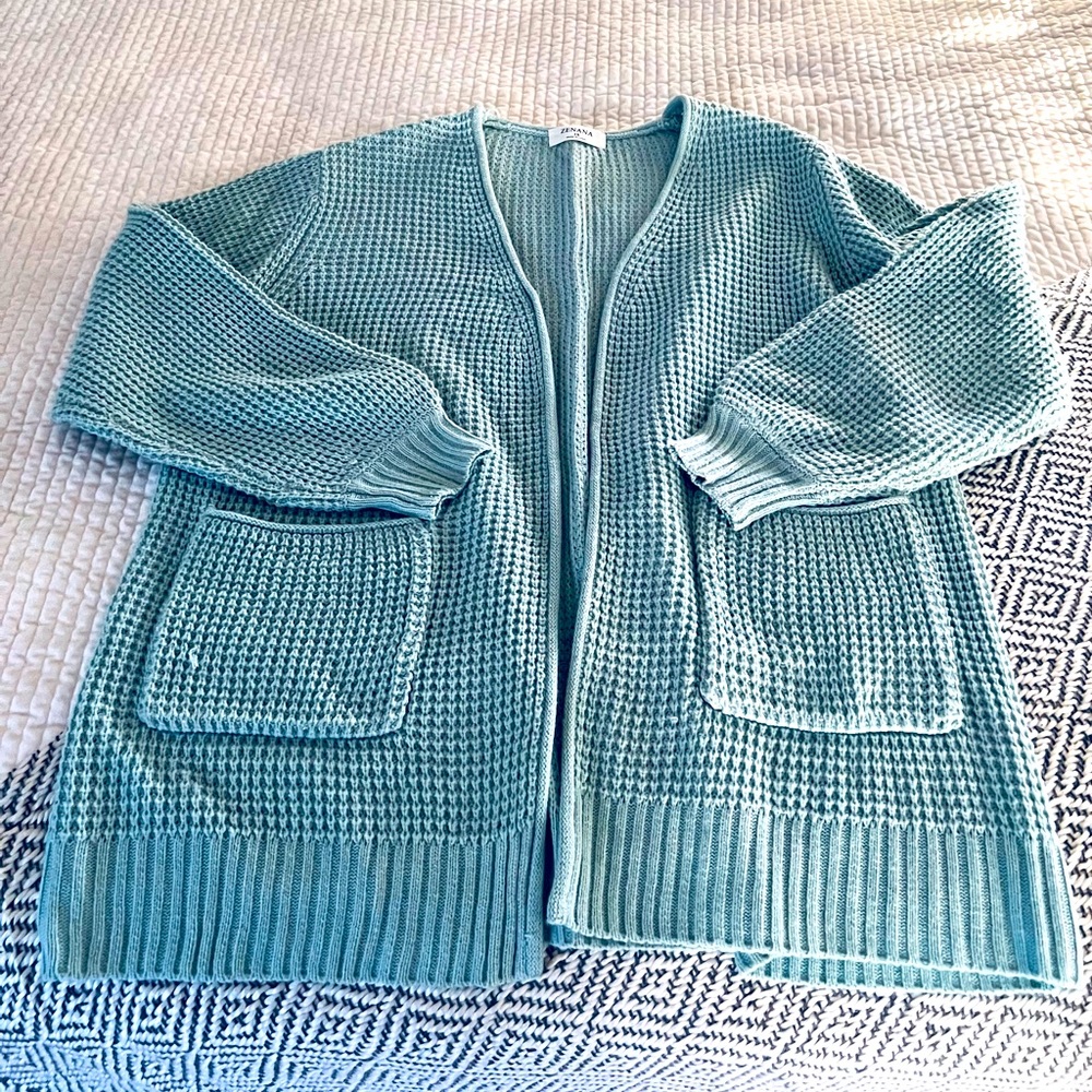 1X Zenana Mint Cardigan w/Pockets